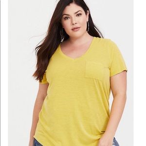 Torrid citrus yellow pocket tee